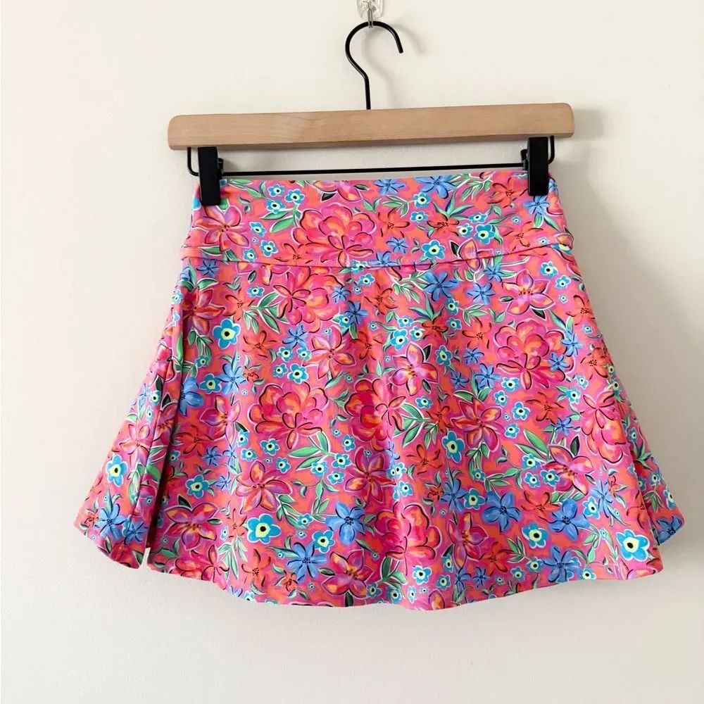 Dōna Jō Tennis Athletic Skirt Skort in Pink Multi Floral Size 1 (S)